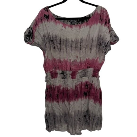 Poetry Womens Tie-Dye Short Sleeve Dress S Rayon Made In China - Picture 1 of 9